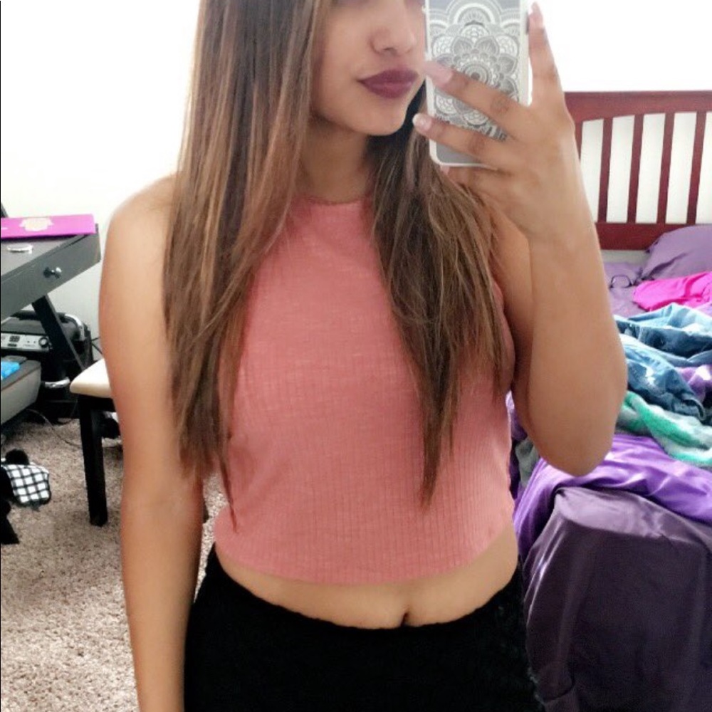 Salmon color crop top